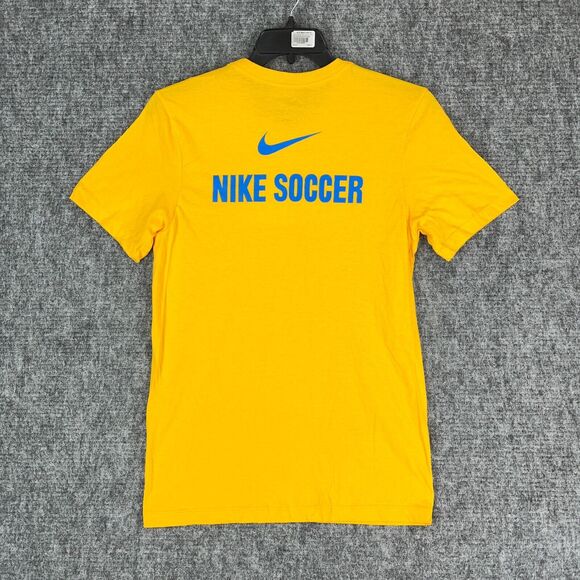 NIKE Shirt‎ Mens Small Soccer Ralph Lundy Basic Casual Short-sleeve Tee Yellow - Picture 1 of 9